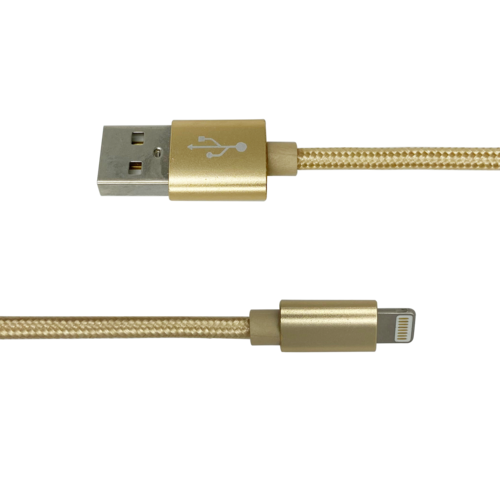 USB2.0 A Male TO &nbsp;Lightning &nbsp;&nbsp;Cable Aluminum Alloy + Nylon Braided &nbsp;2.4A Max