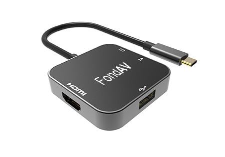 4 in 1 USB C to HDMI and PD and USB 3.0 and TF Card