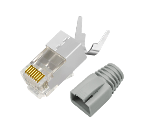 Big Diameter φ1.5mm CAT.6A Shielded RJ45 Modular Plug with Strain Relief Boot